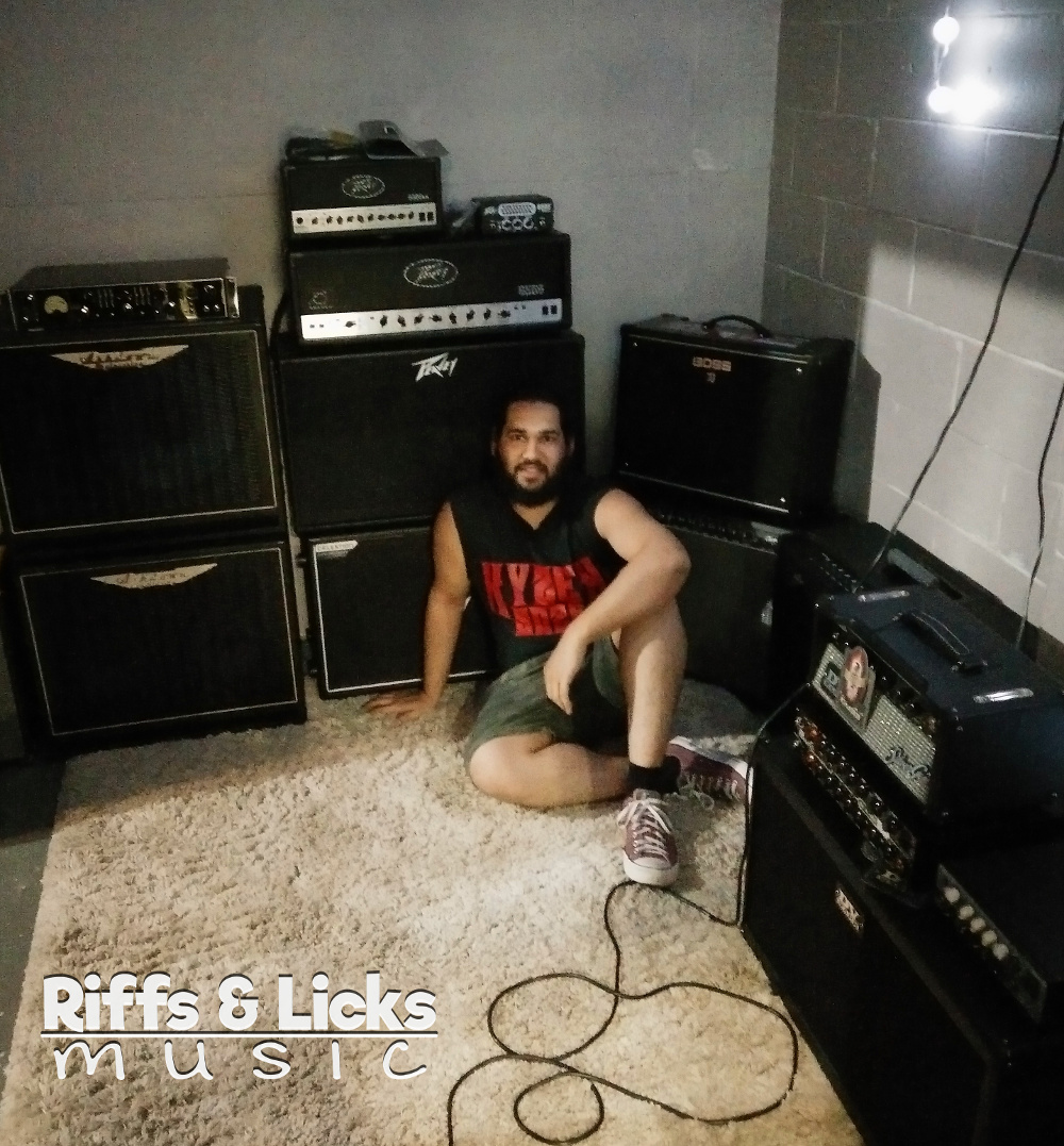Eric with guitar amps